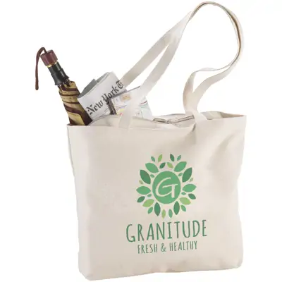 Ningbo 340 g/m² Zippered Cotton Tote Bag