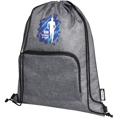 Ash GRS Recycled Foldable Drawstring Bag 7L