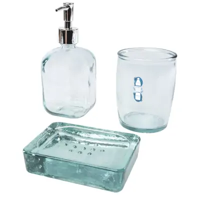 Jabony 3-Piece Recycled Glass Bathroom Set