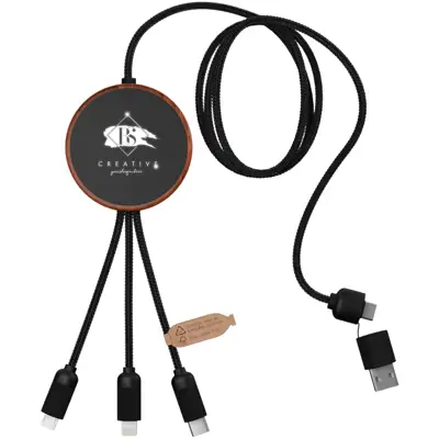 Scx.Design C40 5-In-1 RPET Light-Up Logo Charging Cable And 10W Charging Pad