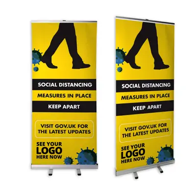 Social Distancing Roller Banner